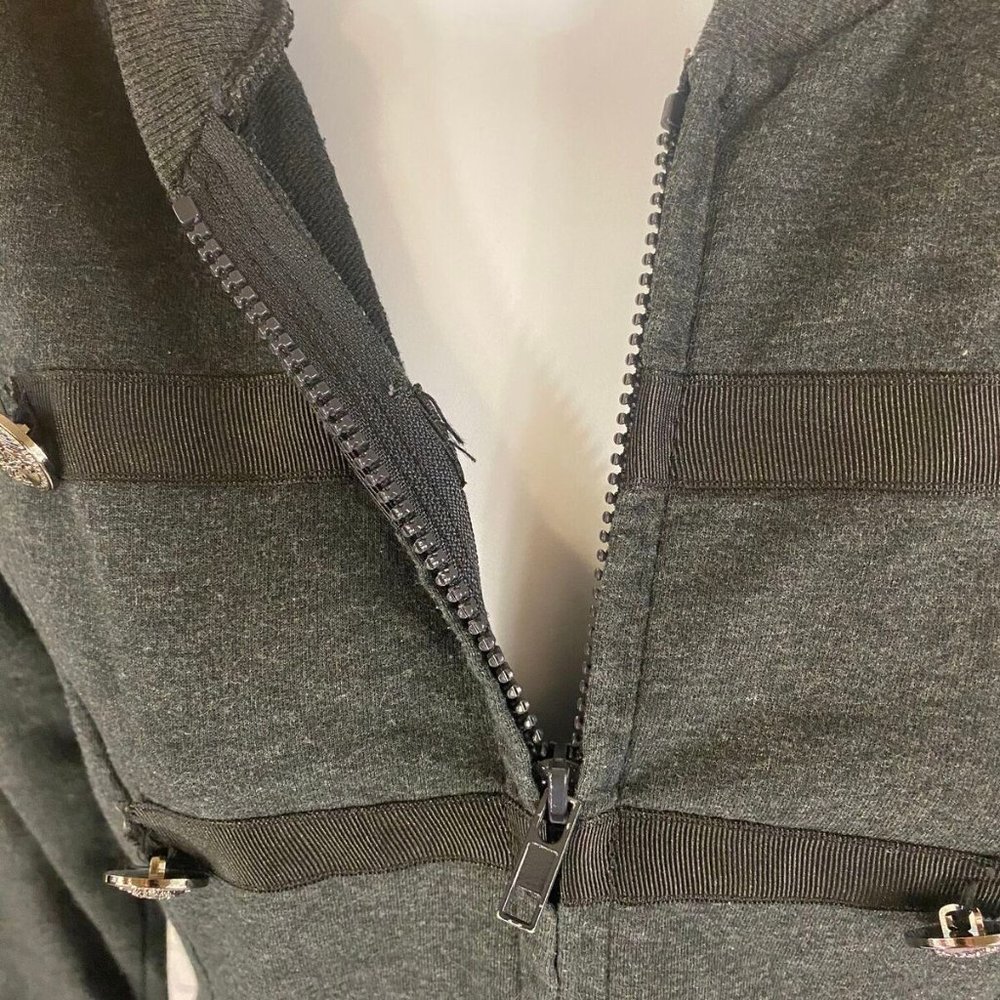 POL Gray Double Breasted Button Full Zip Jacket - Picture 5 of 8